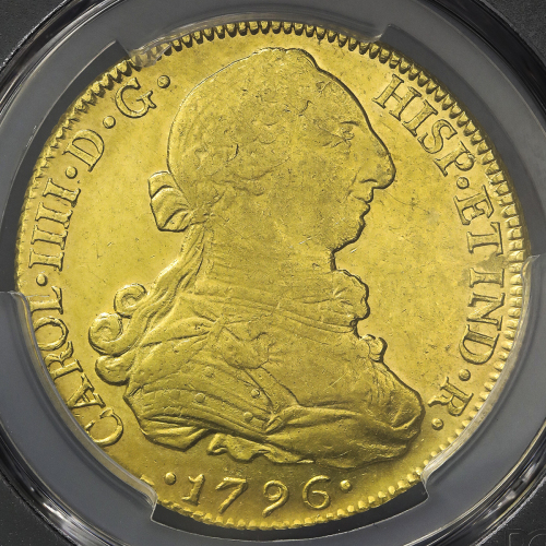 CHILE チリ 8Escudos 1796DA PCGS-AU55 EF