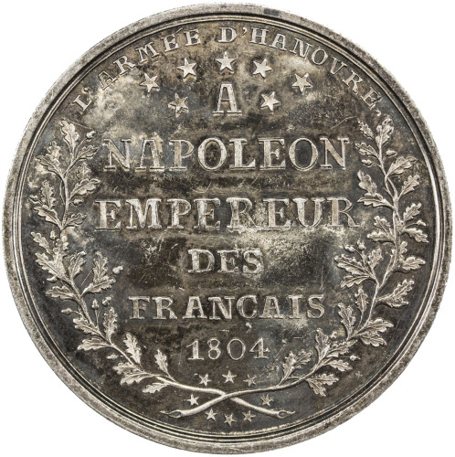 World Coins - Europe，FRANCE: Napoleon I, Emperor, 1804-1814, AR medal (29.24g), 1804, Bramsen-362, 4