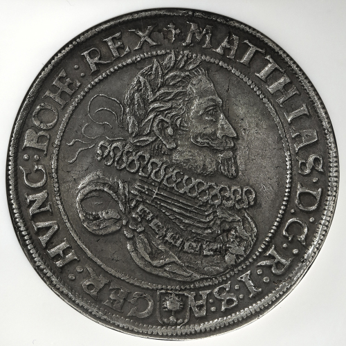 HOUSE OF HABSBURG Mathias マシアス(1612~19) Taler 1617  NGC-AU58 EF