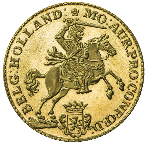 World Coins - Europe，HOLLAND: Dutch Republic, AV 14 gulden, 1750 [sic], restrike struck in 1963 at t