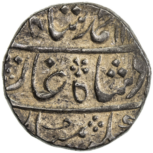 India - Princely States，HYDERABAD: AUSA: AR rupee (10.96g), Ausa, year 16, KM-436.10 (Mughal), in th