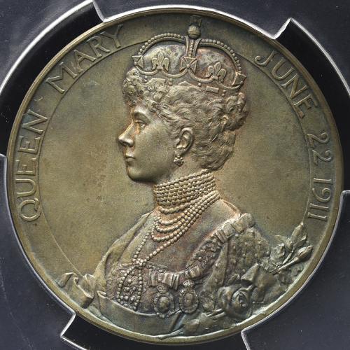 GREAT BRITAIN George V ジョージ5世(1910~36) AR Medal 1911 PCGS-SP66 オリジナ儿ケース付 with original case 见本打ち マット