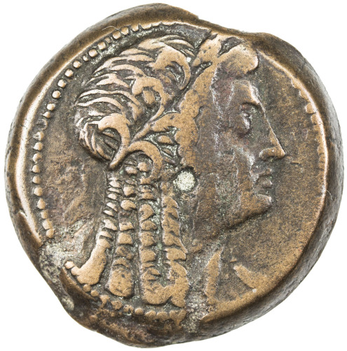 Ancient - Egypt，PTOLEMAIS: Ptolemy VI Philometor, 180-145 BC, AE 28 (15.02g), S-7905, Head of Cleopa