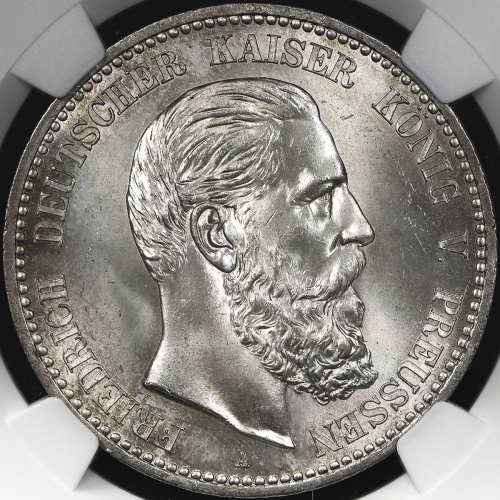 GERMANY Prussia プロイセン 5Mark 1888A  NGC-MS65 UNC~FDC