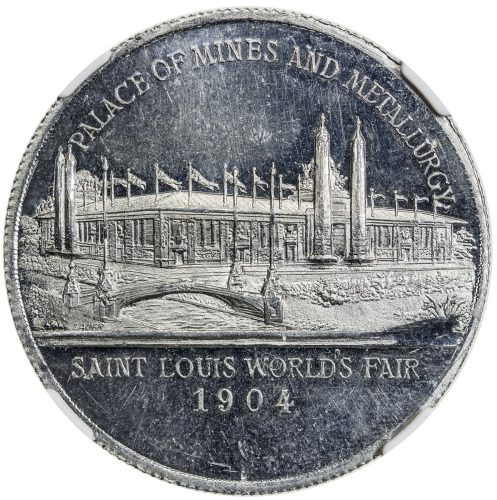 US Coins, Tokens & Medals，UNITED STATES:1904, aluminum medal, H&K-322d, NGC graded MS62, 