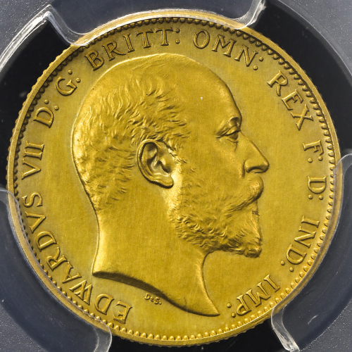 GREAT BRITAIN Edward VII エドワード7世(1901~10) Sovereign 1902 PCGS-PR61 Matte マットProof AU