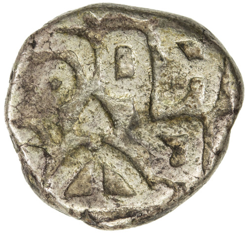 India - Princely States，GWALIOR: BAJRANGGARH: Ajit Singh, 1819-1857, AR ¼ rupee (2.37g), ND, KM-13, 