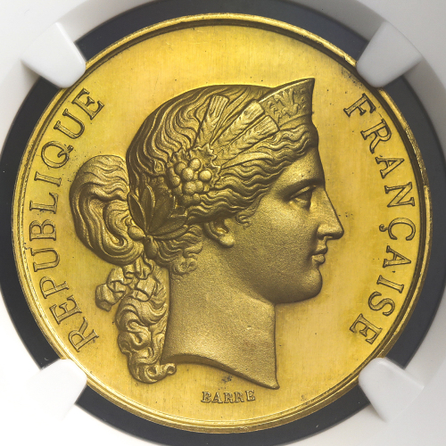 FRANCE 3rd Rep 第三共和政(1870~1940) AV Medal 1878 NGC-MS65 UNC~FDC
