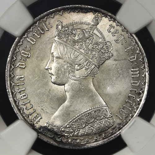 GREAT BRITAIN Victoria ヴィクトリア(1837~1901) Florin 1856 NGC-MS62 AU~UNC