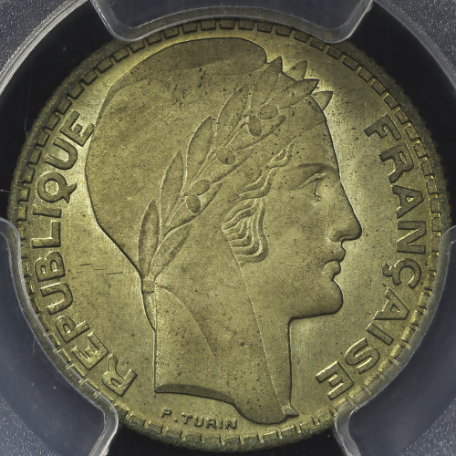 FRANCE 3rd Rep 第三共和政(1870~1940) Essai 5Francs 1929 PCGS-SP65 见本打UNC/FDC