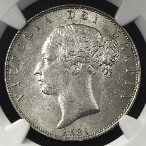 GREAT BRITAIN Victoria ヴィクトリア(1837~1901) 1/2Crown 1881 NGC-MS63 UNC