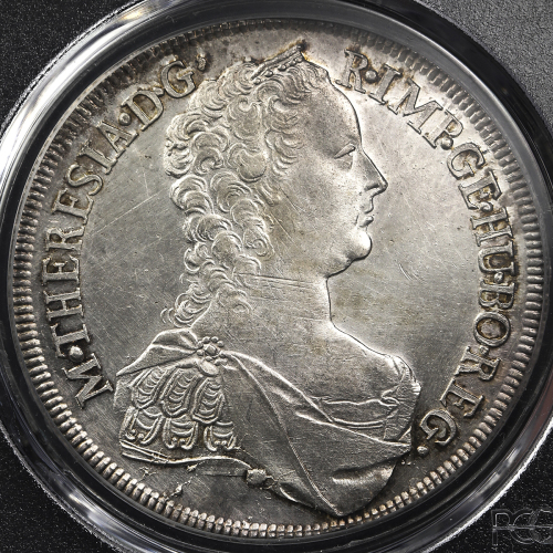 HOUSE OF HABSBURG Maria Theresia マリア・テレジア(1740~80) Taler 1755 PCGS-AU Details“Cleaning“ 洗浄 EF+
