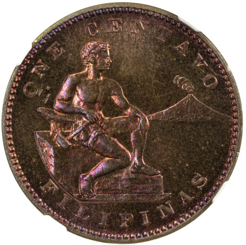 World Coins - Asia & Middle-East，PHILIPPINES: AE centavo, 1904, KM-163, fully lustrous, attractive r