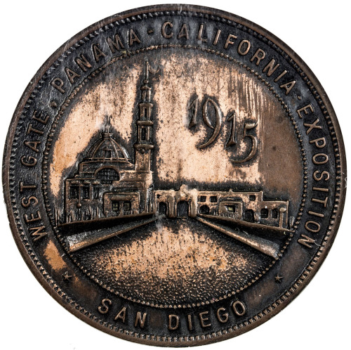 US Coins, Tokens & Medals，UNITED STATES:1915, bronze medal, H&K-432, NGC graded MS62 BR, 