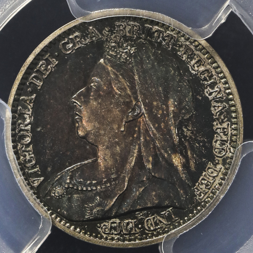 GREAT BRITAIN Victoria ヴィクトリア(1837~1901) 3Pence 1893 PCGS-PR64 トーン Proof UNC+
