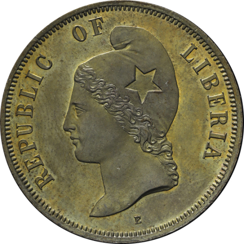 LIBERIA リベリア Pattern 2Cents 1890E 污れ少々 Proof UNC