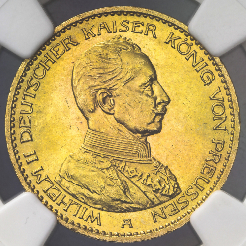 GERMANY Prussia プロイセン 20Mark 1913A NGC-MS63 UNC