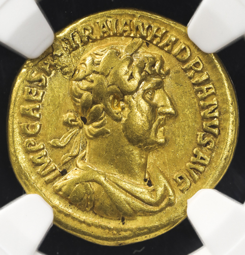 Roman Empire ローマ帝国 AV Aureus Hadrlan ハドリアヌス AD117~138 NGC-Ch.VF“Strike5/5 Surface4/5 lamination“ 平金付