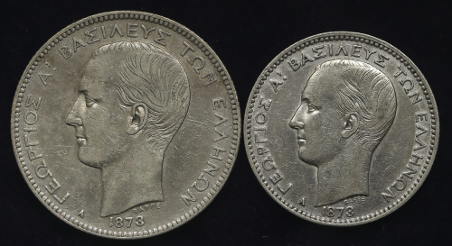 GREECE ギリシャ Drachm 1873A/2Drachmai 1873A 返品不可 要下见 Sold as is No returns VF+