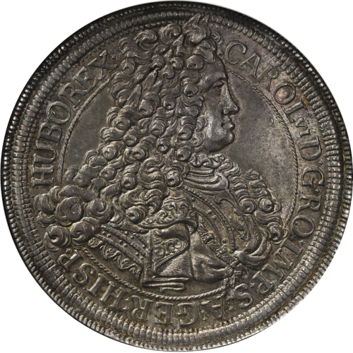 HOUSE OF HABSBURG Karl VI カー儿6世(1711~40) Taler 1717 NGC-AU58 トーン EF+