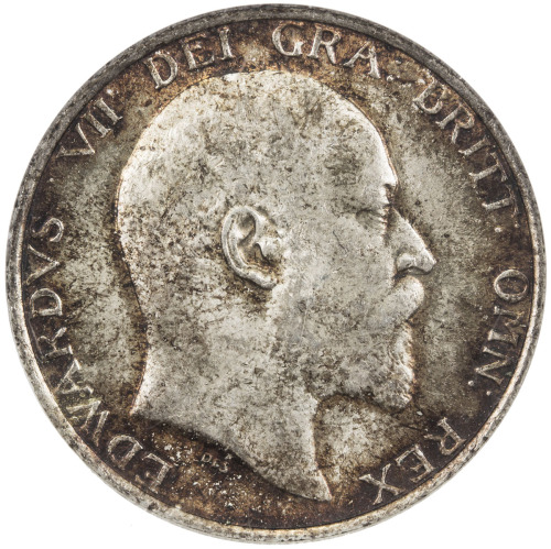 World Coins - Europe，GREAT BRITAIN: Edward VII, 1901-1910, AR shilling, 1910, KM-800, S-3982, orange