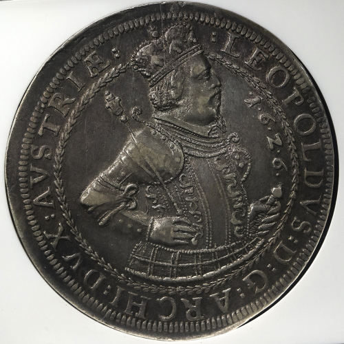 HOUSE OF HABSBURG Erzherzog Leopold V レオポ儿ド5世大公(1619~32)  Taler 1626 NGC-XF45 VF～EF