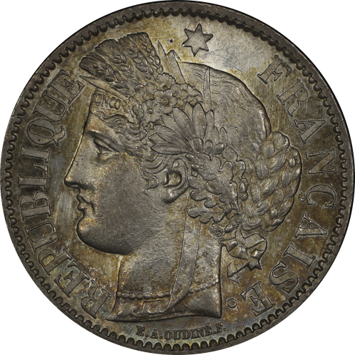 FRANCE 3rd Rep 第三共和政(1870~1940) 2Francs 1871A UNC