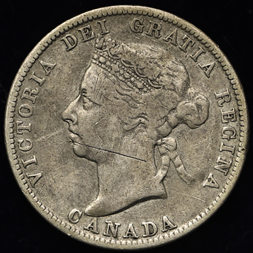 CANADA カナダ 25Cents 1889 スクラッチ F