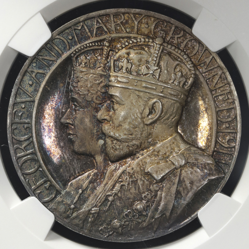 GREAT BRITAIN George V ジョージ5世(1910~36) AR Medal 1911 NGC-MS65 UNC~FDC