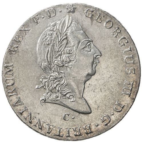 World Coins - Europe，HANOVER: George III of Great Britain, 1760-1820, AR 2/3 thaler (13.07g), 1814-C
