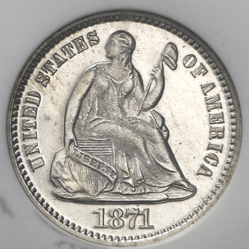 USA アメリカ合众国 5Cents 1871 NGC-PF64 Proof