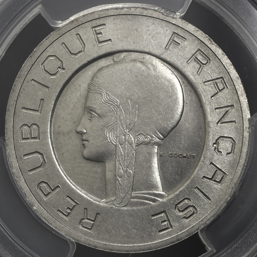 FRANCE 3rd Rep 第三共和政(1870~1940) Essai 5Francs  1933 PCGS-SP64 见本打 UNC+