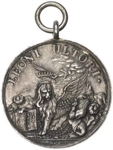 World Coins - Europe，VENICE: Marc Antonio Giustinian, 1684-1688, AR medal, 1685, 36mm, silver medal 