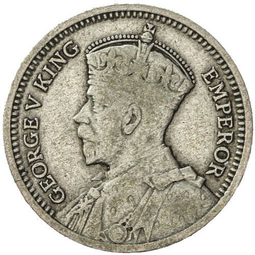 World Coins - Australia & Pacific，NEW ZEALAND: George V, 1910-1936, AR threepence, 1933, KM-1, low m