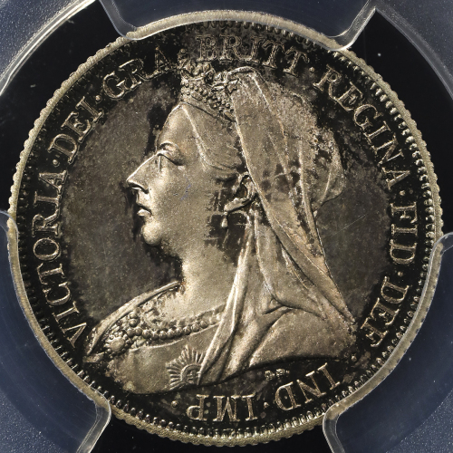 GREAT BRITAIN Victoria ヴィクトリア(1837~1901) Shilling 1893 PCGS-PR64 CAM トーン Proof UNC+