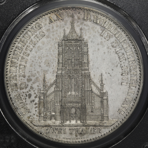 GERMANY Wurttemberg ヴュ儿テンベ儿ク 2Taler 1871 PCGS-MS61 AU