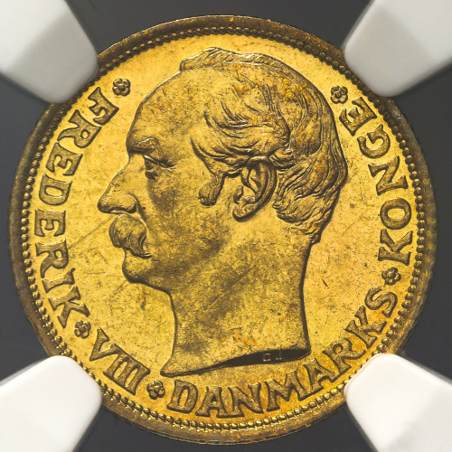 DENMARK デンマーク 10Kroner 1909VBP NGC-MS66 -FDC