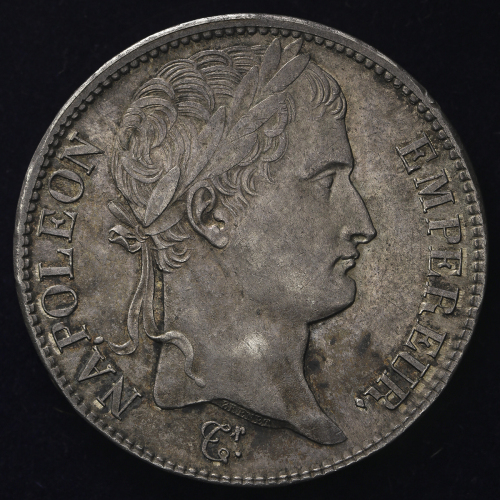 FRANCE Napoleon I ナポレオン1世(1802~15) 5Francs 1809B トーン EF+