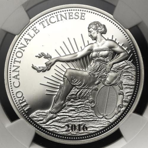 SWITZERLAND Shooting Festival 射击节 50Francs 2016 NGC-PF70 Ultra Cameo Proof