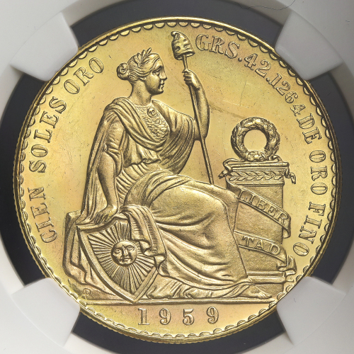 PERU ペ儿ー 100Soles 1959 NGC-MS64 UNC+