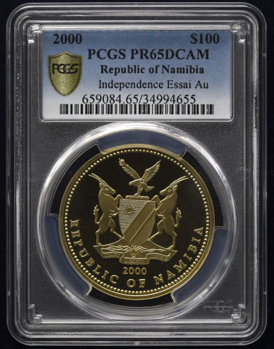 NAMIBIA ナミビア Essai 100 Dollars 2000   PCGS-PR65 DCAM Proof