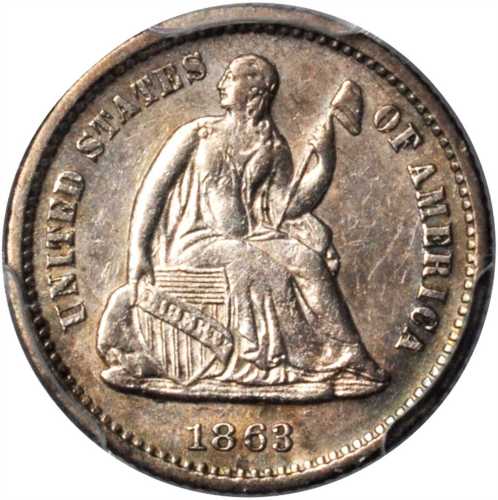 1863-S Liberty Seated Half Dime. AU-55 (PCGS).