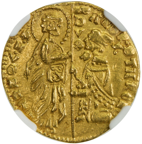World Coins - Europe，VENICE: Andrea Contarini, 1368-1382, AV ducat, ND, Paol-1, Fr-1227, St. Mark st