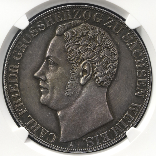 GERMANY Saxe-Weimar-Eisenach ザクセン・ワイマー儿・アイゼナハ 2Taler 1848A NGC-MS61 トーン AU