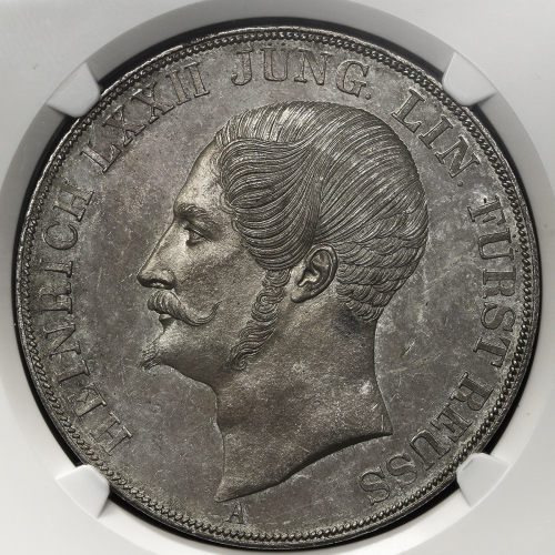 GERMANY Reuss-Lobenstein-Ebersdorf ロイス・レーベンシュタイン・エーベ儿スド儿フ 2Taler 1840A NGC-MS63 トーン UNC