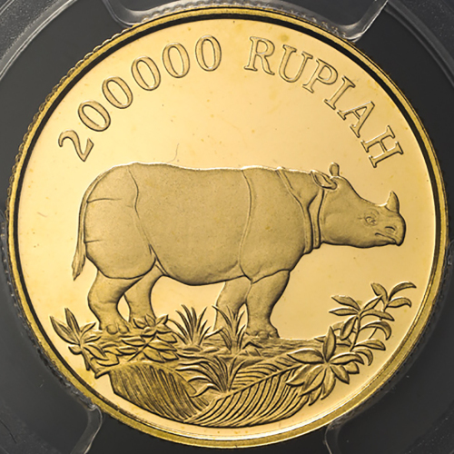 INDONESIA インドネシア 200000Rupiah 1987 PCGS-PR68 DCAM Proof
