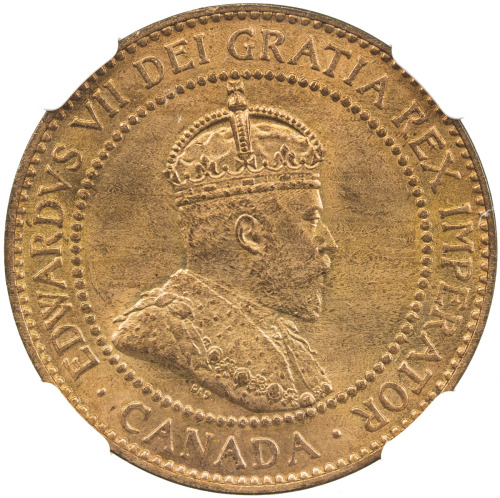 World Coins - The Americas，CANADA: Edward VII, 1901-1910, 1 cent, 1909, KM-8, gorgeous example, NGC 