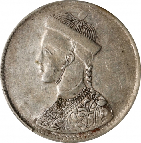  四川省造光绪帝像卢比一期 PCGS AU 50 CHINA. Szechuan-Tibet. Rupee, ND (1911-33). Chengdu Mint. PCGS AU-50.