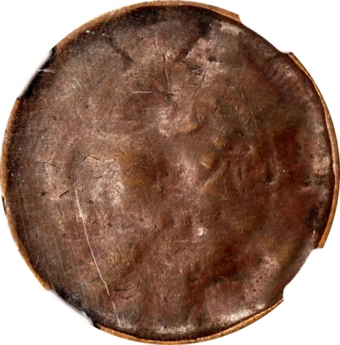  江西省造当十铜元单面 NGC XF 40 CHINA. Kiangsi. Mint Error -- Full Reverse Indent -- 10 Cash, ND (ca. 1902). K