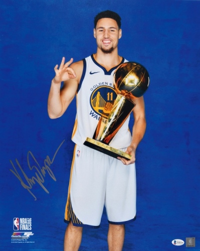  NBA球星克莱·汤普森 亲笔签名照片